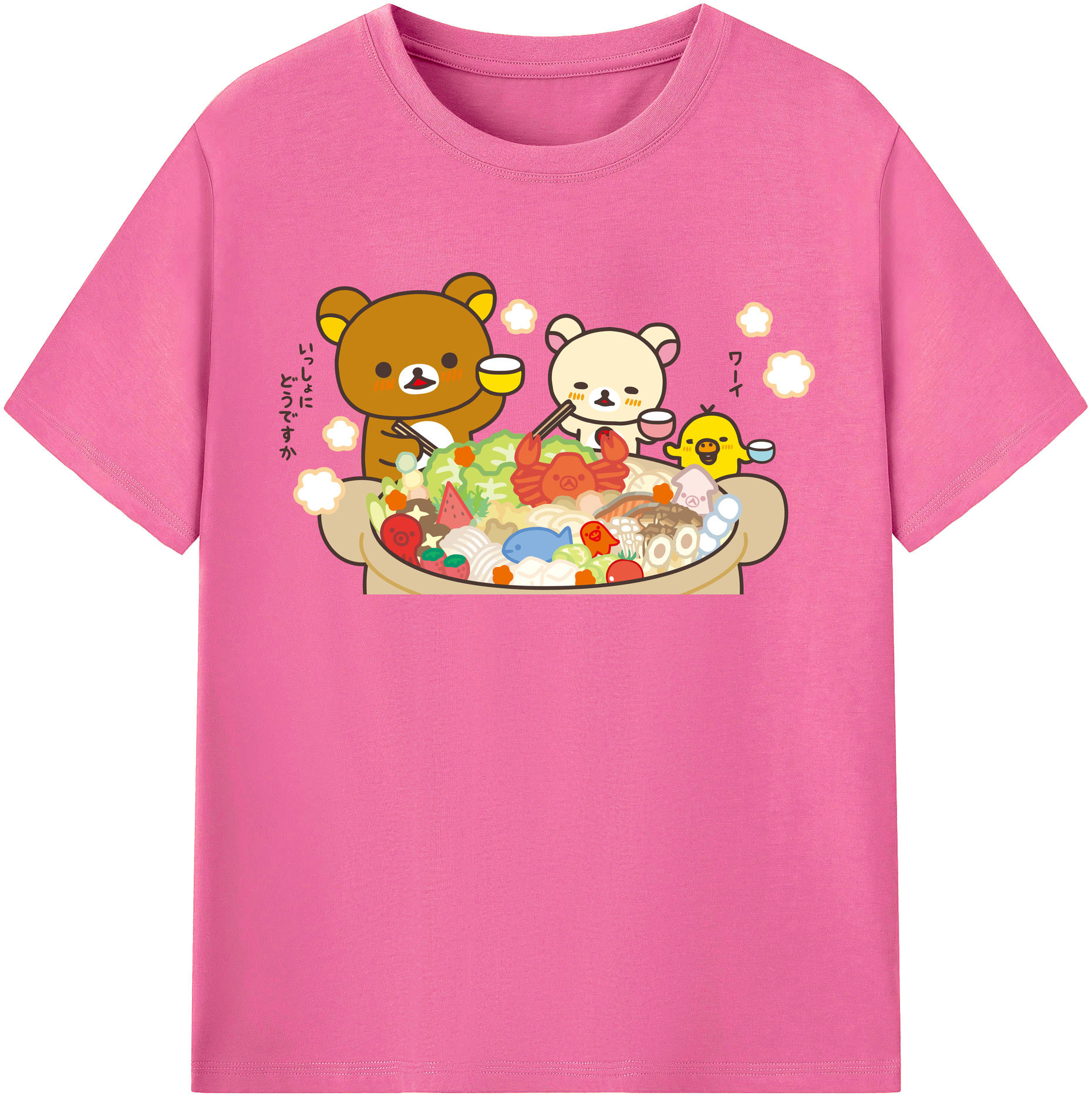 （画像用） リラックマ リラックマ キイロイトリ Rilakkuma Korilakkuma Kiiroitori レディースカジュアルプリントTシャツ（綿100％）